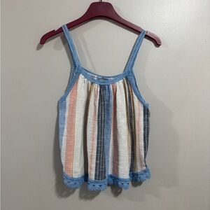 Aerie Blue and Multicolor Striped Tank Top Woman’s Size Medium